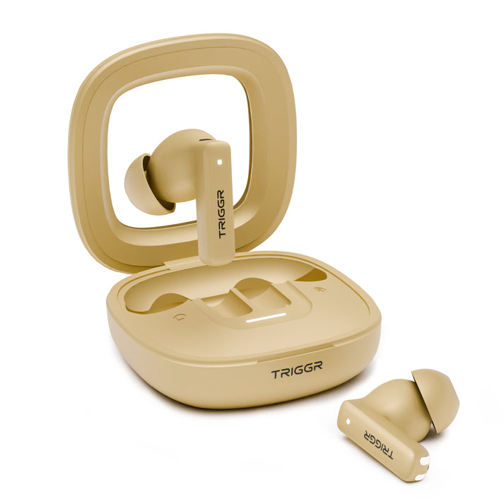 TRIGGR Apex S1 with Dual Pairing, 100H Battery, Quad Mic ENC, Rapid Pair, Rubber Finish Bluetooth Earbuds