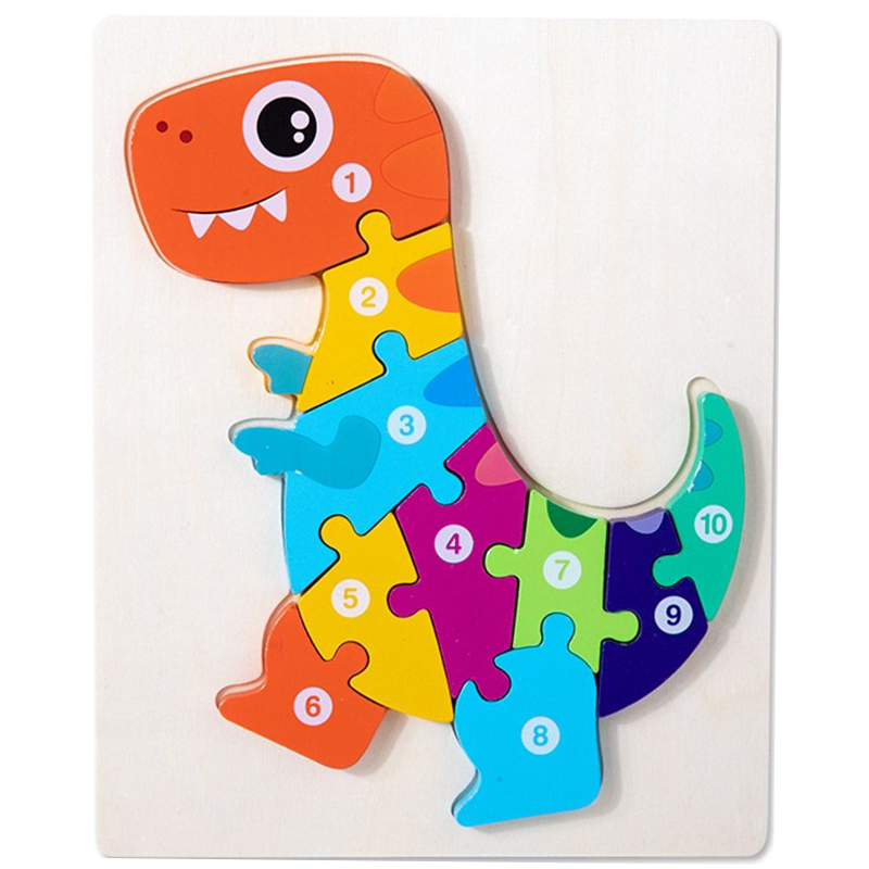 Cute Baby Colorful Wooden Ship Shaped Puzzle, Numerical Number Early Learning & Education Toys 3D Jigsaw Montessori Puzzle for Kids