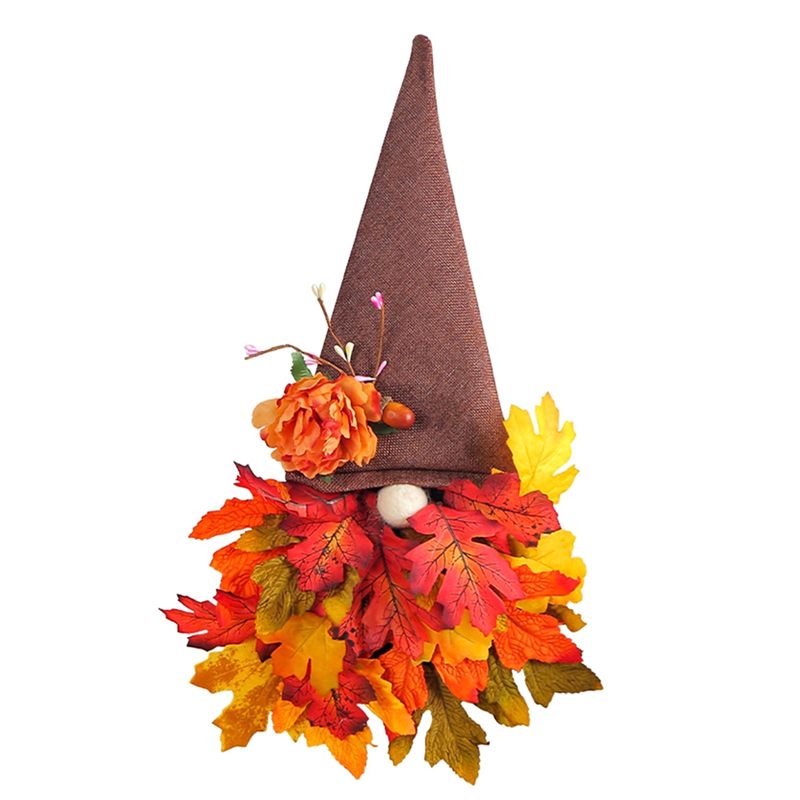 1 PCS Fall Wreath for Door Decor Home Decorations Fall Sign with Maple Leaf Fairy for Autumn Harvest Thanksgiving Front Porch Wall Mantel Fall