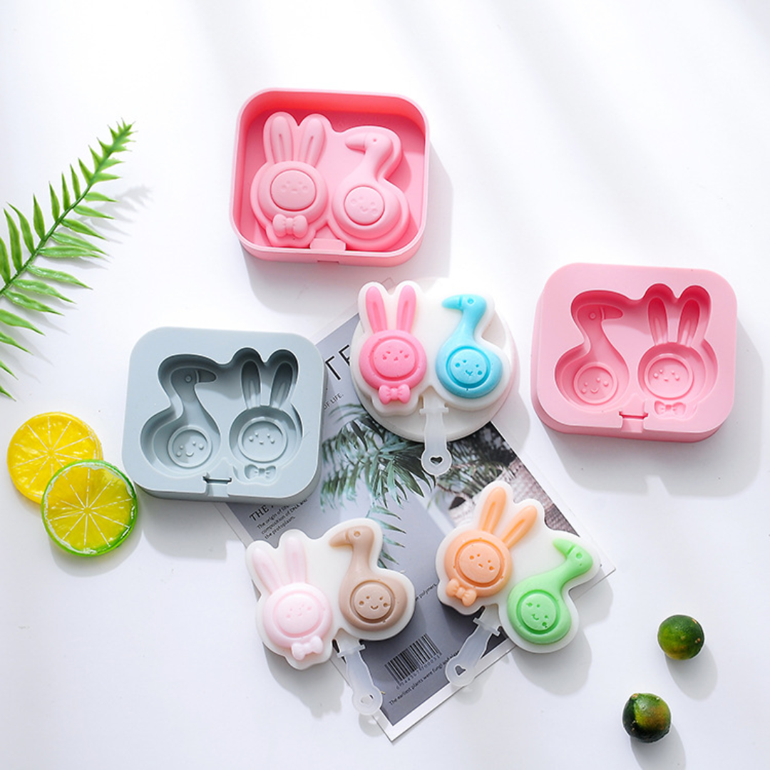 Ice Cream Maker Cube Tray Silicone Mold Multicolor