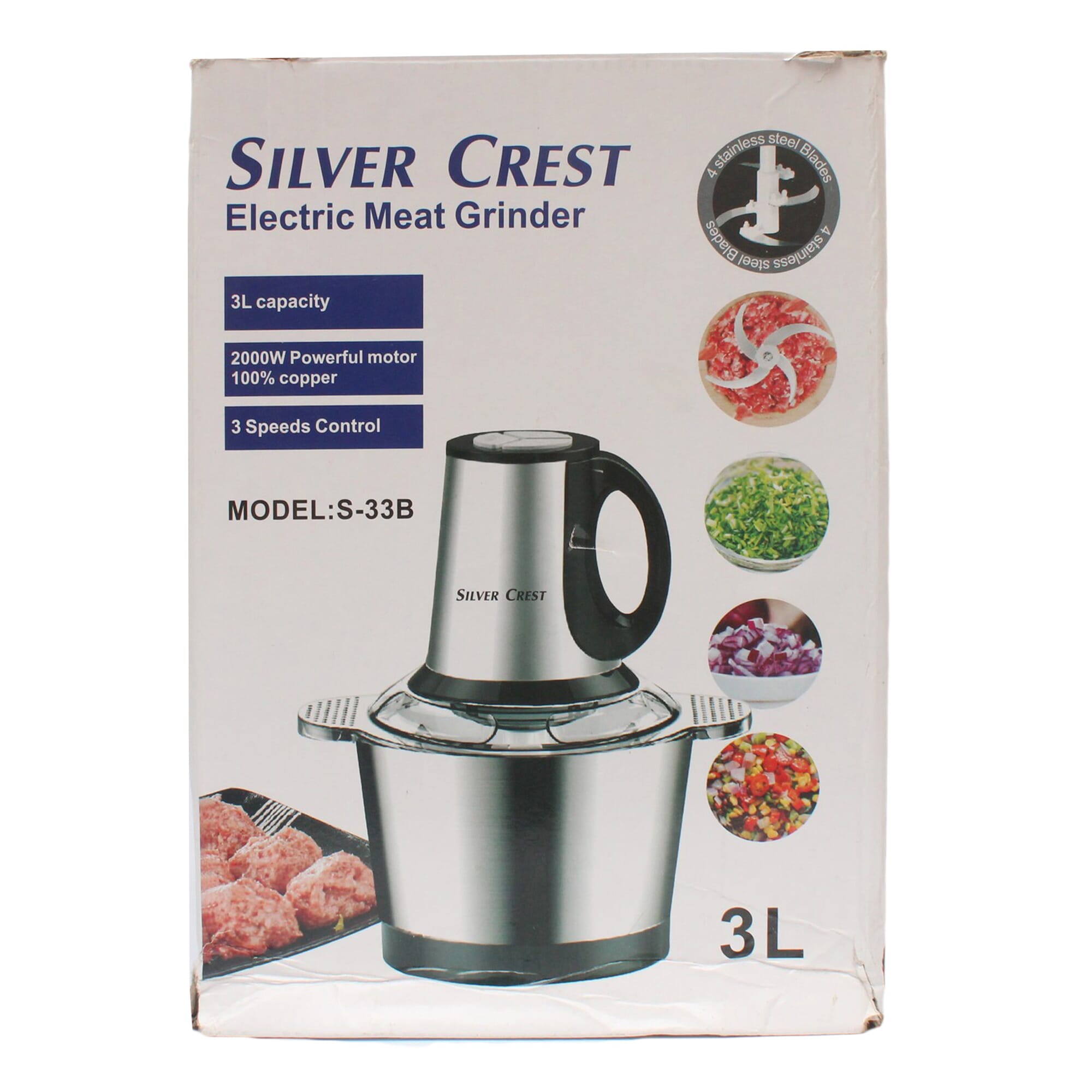 Silver Crest Electric Meat Grinder 3L Capacity 2000W 100% Copper