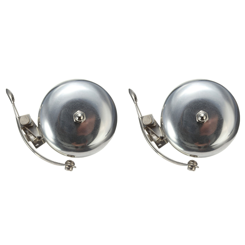 fasdaga 2X Retro Aluminum Bicycle Belly Jingle Bicycle Berber Pukkh Ding East Silver Bicycle Bell