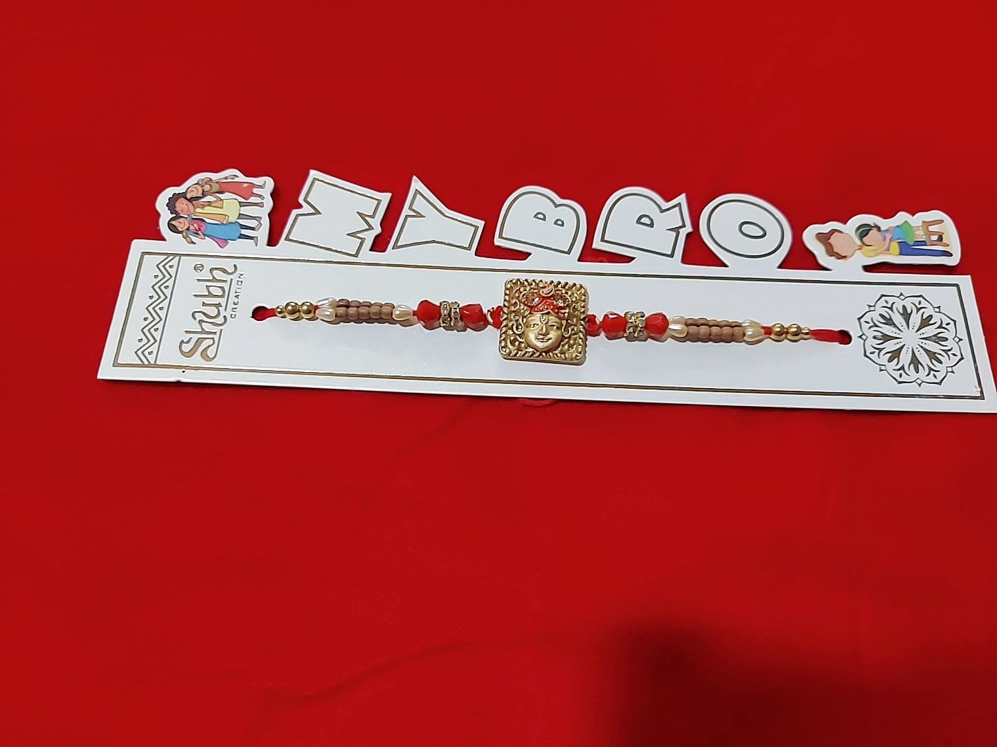 Shree Krishna Design Rakhi With Beads and Stones Limited Edition