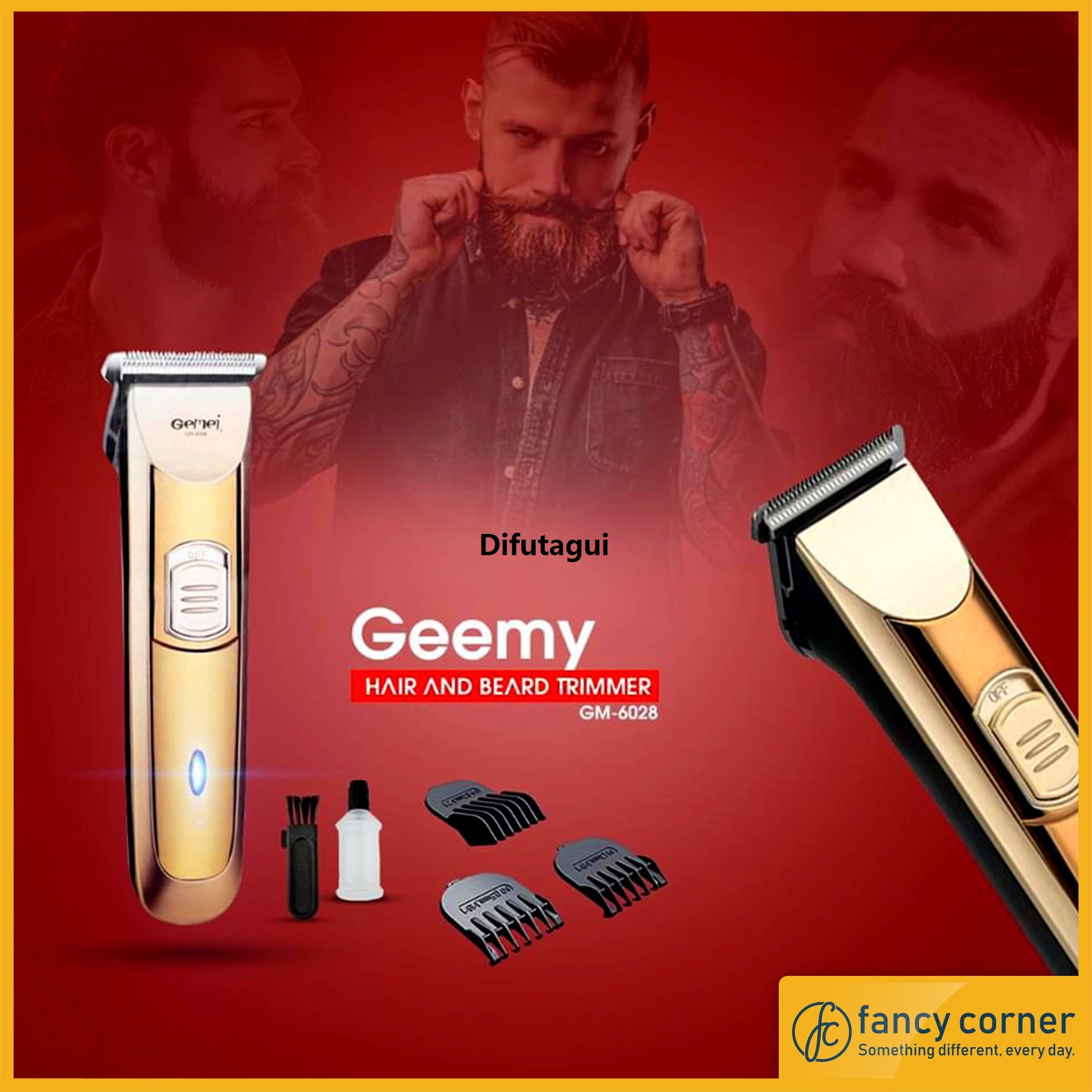 Difutagui Gemei Gm-6028 Hair Clipper, Mustache Beard Trimmer Original For Men'S Rechargeable Trimmer High Quality Duct