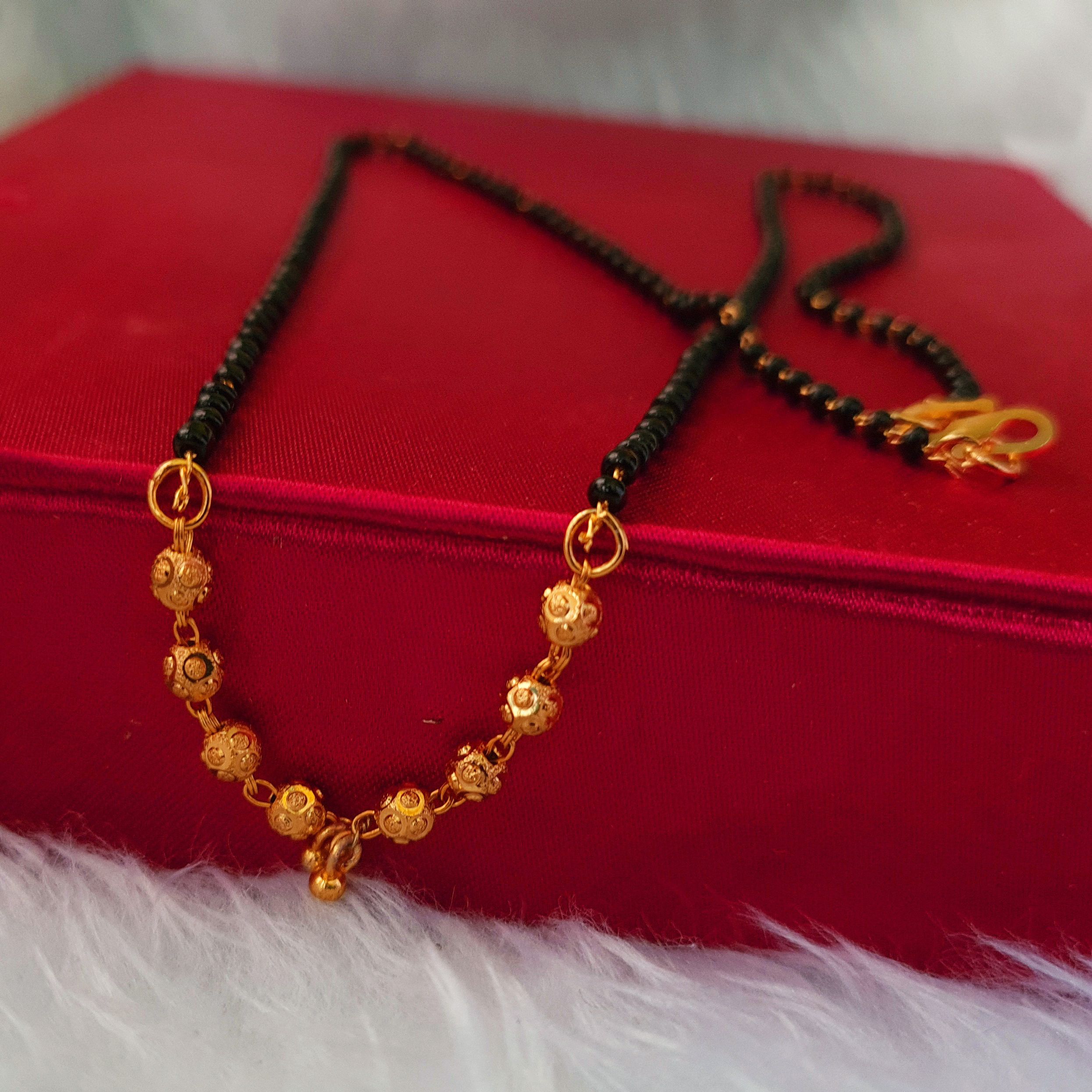 Ball Mangalsutra In Black Crystal | Indian Mangalsutra Simple Mangalsutra Gold Looks Mangalsutra Gold Plated Mangalsutra Bridal Mangalsutra For Daily Use Dhatumix Mangalsutra Engagement Mangalsutra For Bride Choto Mangalsutra Bridal Mangalsutra Design