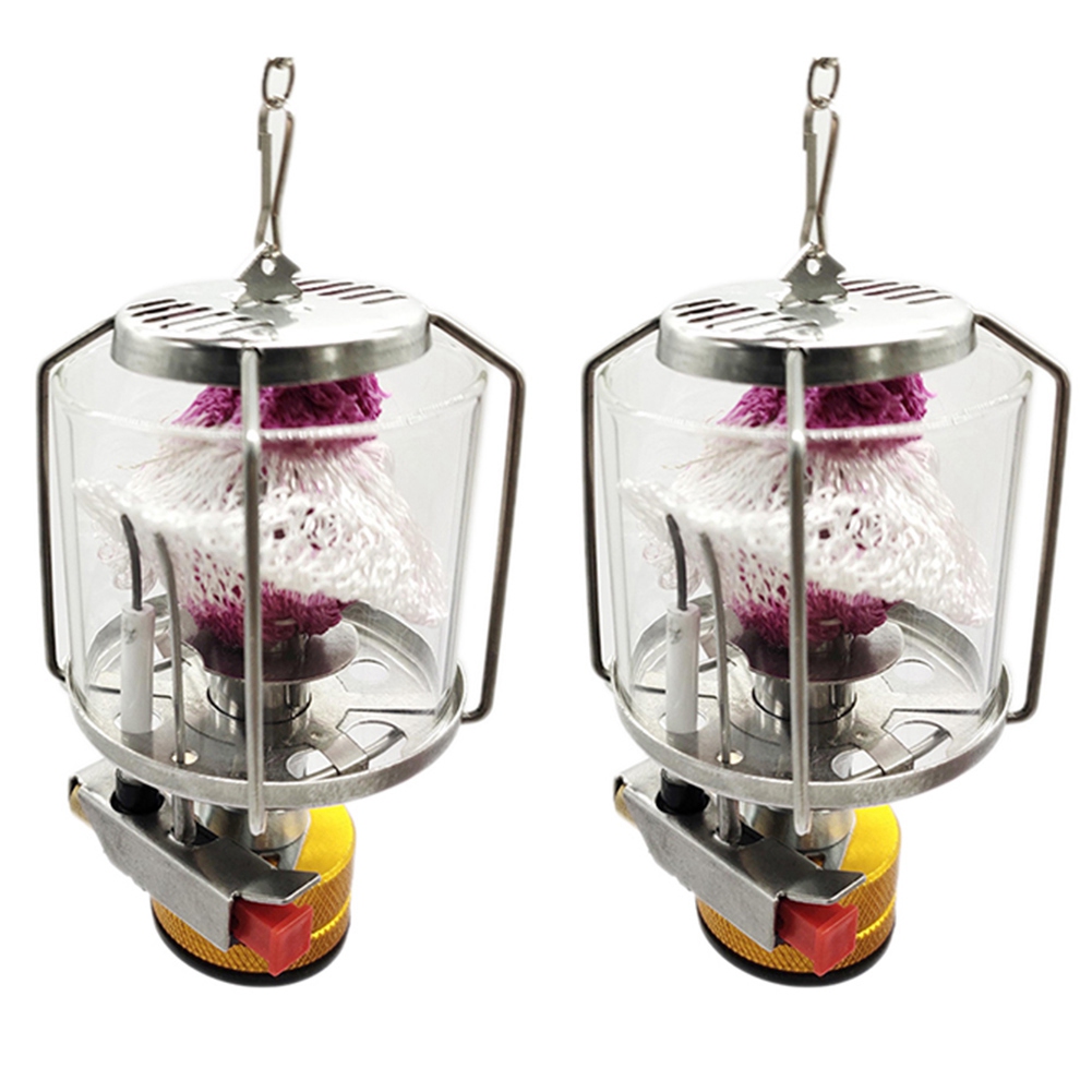 fasdaga 2X Outdoor Camping Gas Lantern Portable Mini Gas Light Tent Lamp Torch Hanging Lamp for Camping Hiking