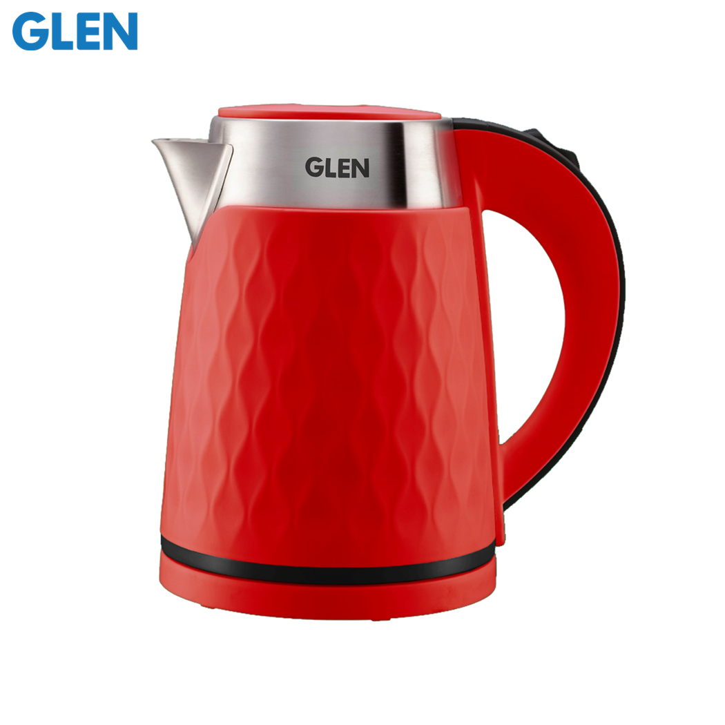 Glen 1500W Red Stainless Metal Electric Pot- 1.8L
