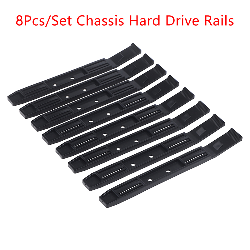 New specials 4Pair Black Chassis Hard Drive Mounting Desktop Hard Disk Bracket Computer Cooler Mounting Rail HDD Shelf Slider Eatop