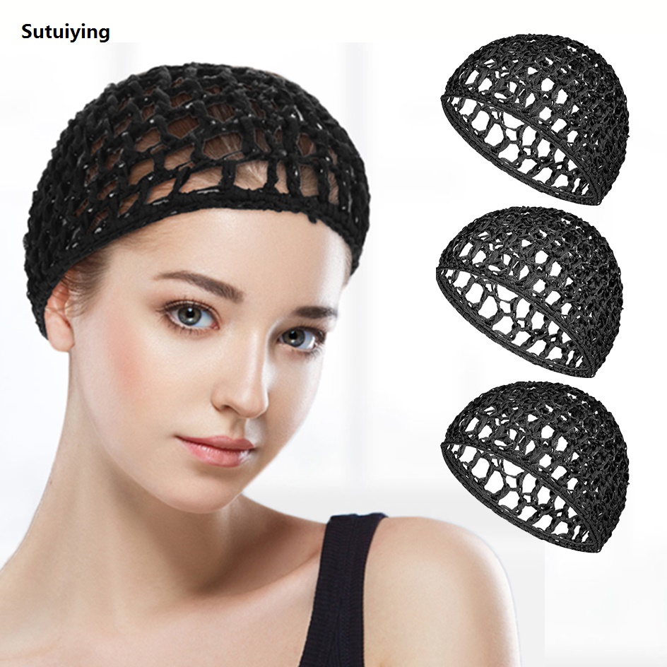 Sutuiying 3PCS Wig Cap Hair Net Sleeping Bonnets Essentials Hairnets Elastic Bargain price Bands Wrap Grip Crochet Braided Satin Cosplay Head Making Fi