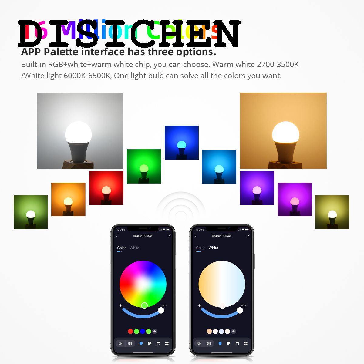 DISICHEN Fashion Smart E27 LED Bulb Wireless Bluetooth Tuya APP Control RGB Light Bulbs Room Decor Led Lamp Bombillas Party Atmosphere Lighting