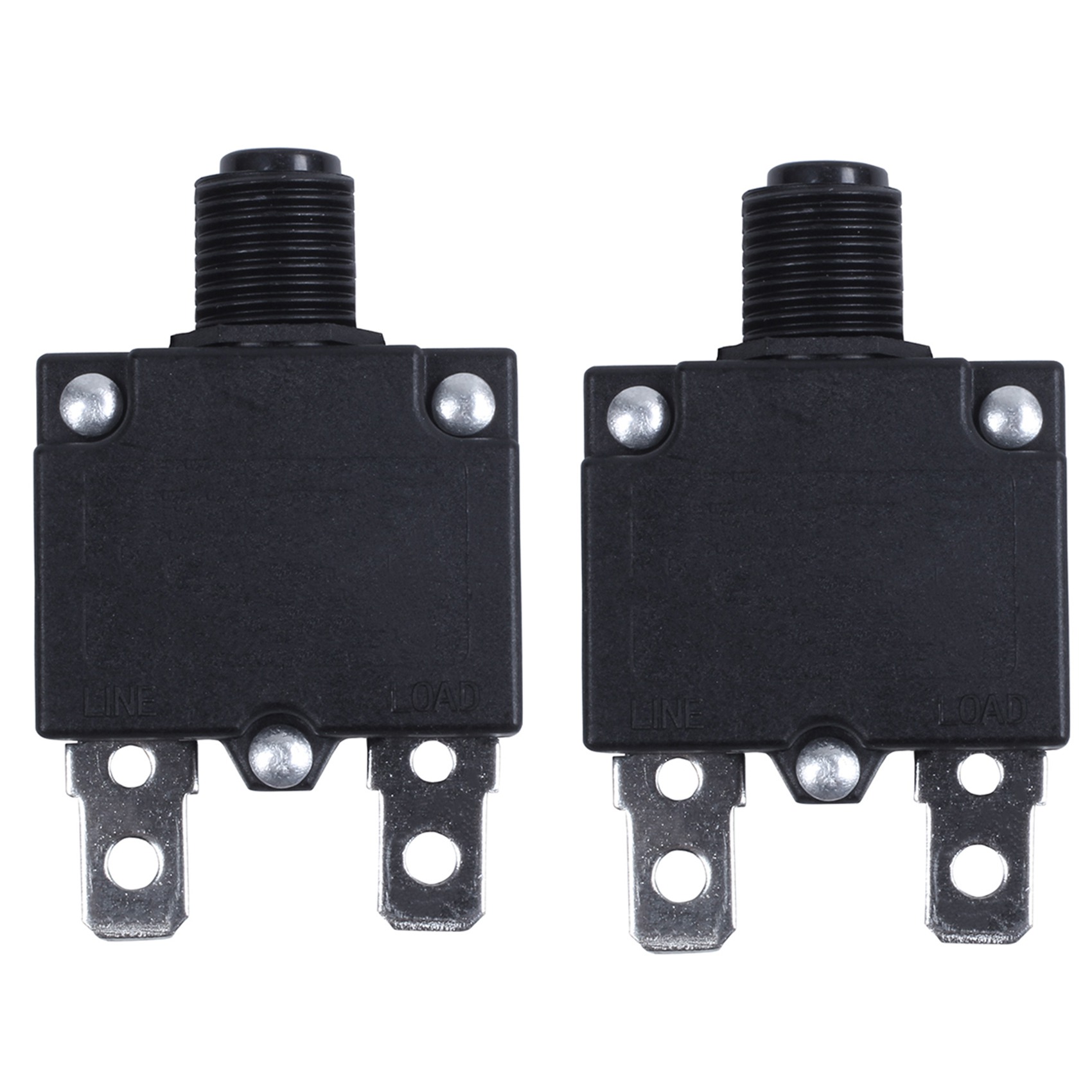 OUMERY 2X AC 125/250V 10A Circuit Breaker Thermal Overload Protector Black