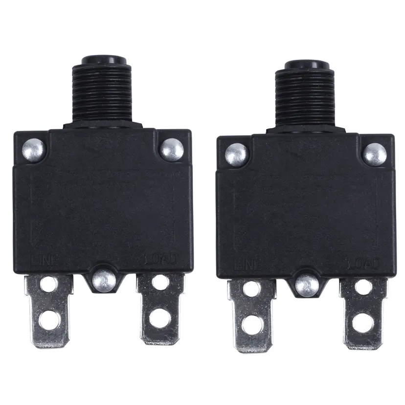 OUMERY 2X AC 125/250V 10A Circuit Breaker Thermal Overload Protector Black