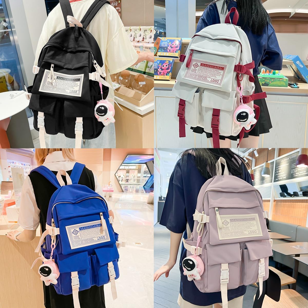 Casual Backpacks girls collage universty backpack bag with Textural Oxford Fabric Lightweight Design for Books