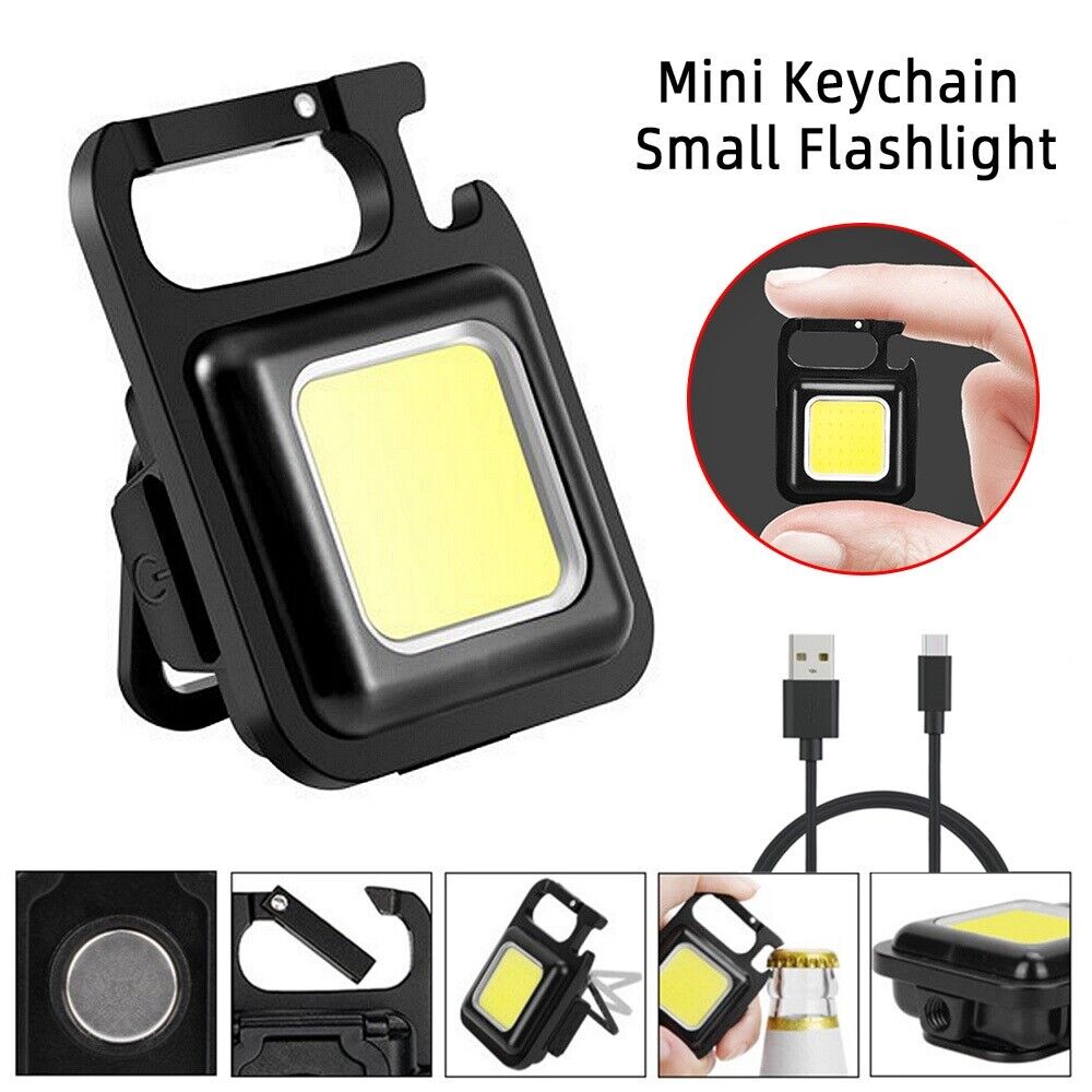 Mini LED Flashlight Work Light Portable Pocket Flashlight Keychains USB Rechargeable For Outdoor Camping Small Light