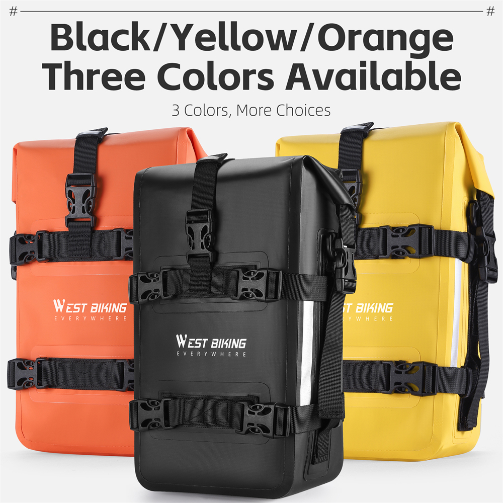 WEST BIKING Motorcycle Bag 5L Capacity Waterproof Roll Opening Design with Detachable Shoulder Belt