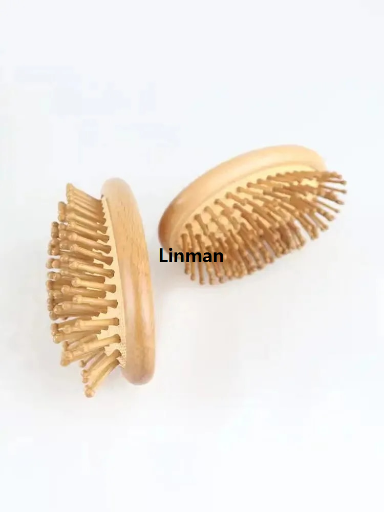 Linman Wooden Massage Comb Mini Brush Massage Detangling HairbrusLuxury h No Handle Scalp Care Styling Comb for Straight Curl Hair
