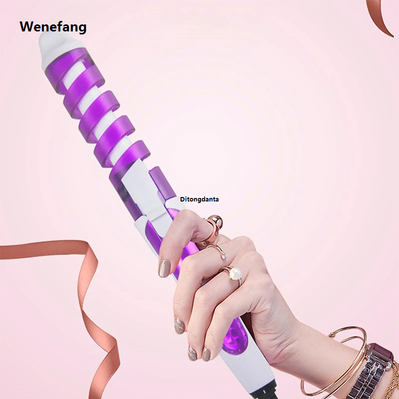 Wenefang Styling Professional Electric Wand Curl Heating Fast Curling Iron Professional Roller Magic Spiral Curling Iron Hairstyling Tool