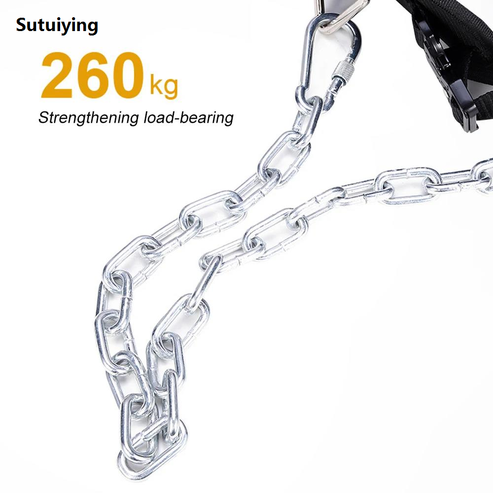 Sutuiying 1Pcs Sports Dip Belt with Chain for Men Women, Weight Belt with New Steel Chain, Safely Lifting up to 260kg for Pull Ups, Training