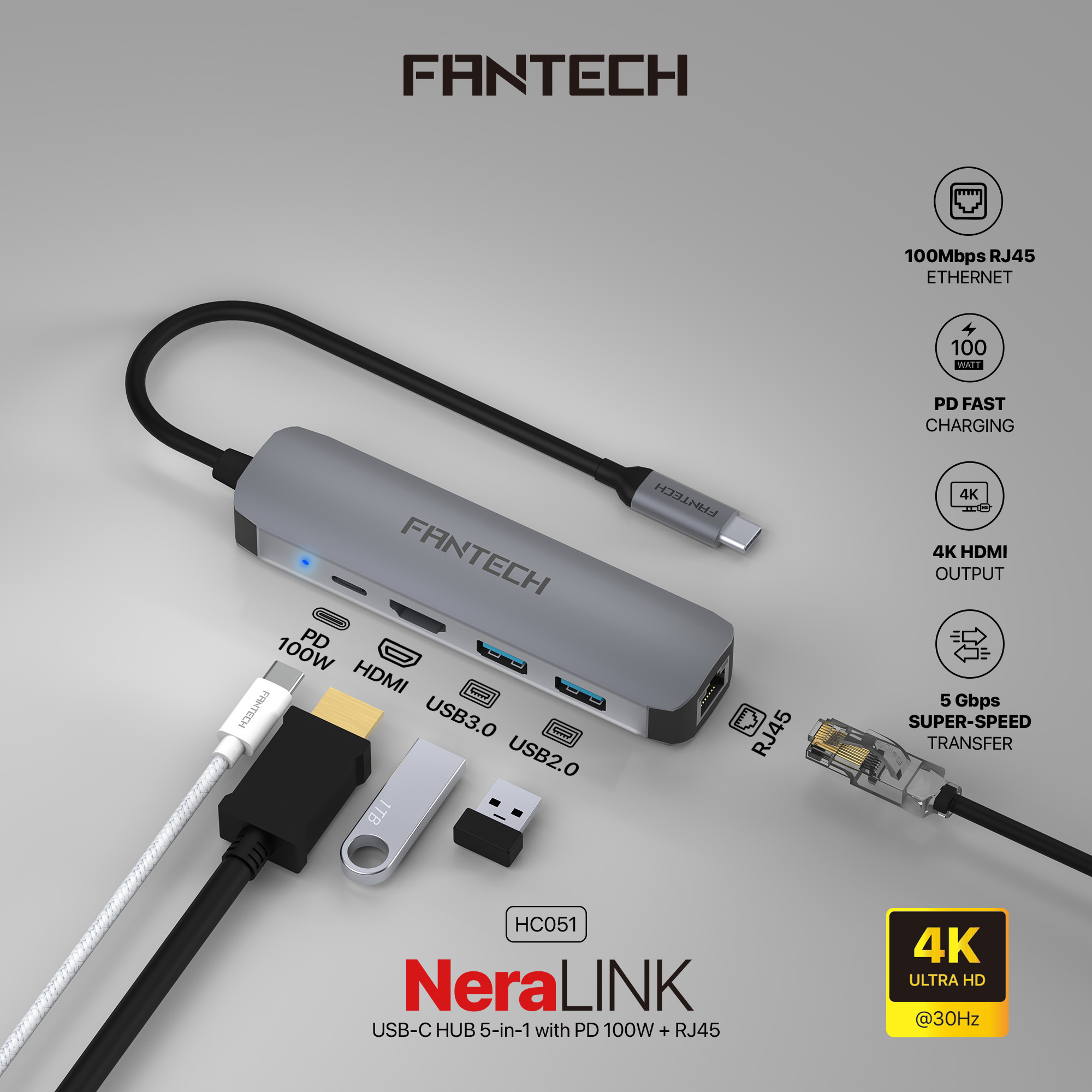 FANTECH NeraLINK HC051 USB HUB