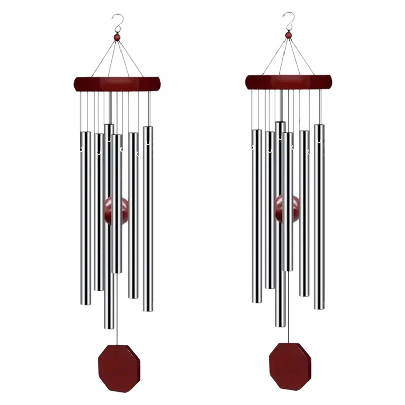 NAMUNY 2 Pack PgzsyMemorial Wind Chimes Outdoor Large Deep Tone, Elegant Sympathy Wind-Chime Personalized with 6 Tuned Tubes