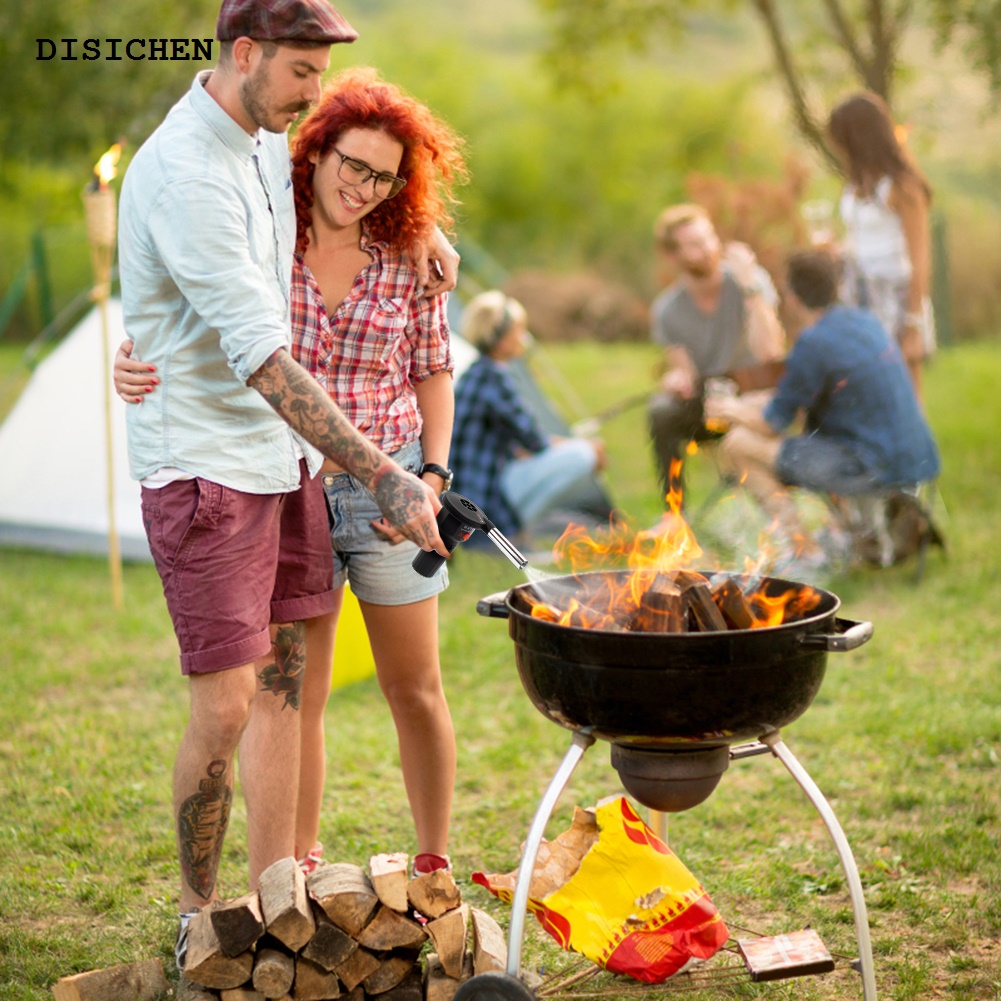 DISICHEN 2025 New BBQ Grill Fire Bellows Handheld Hair Dryer Fire Tools Grill Accessories Aluminum Alloy Kitchen Tool for Picnic Camping Cooking