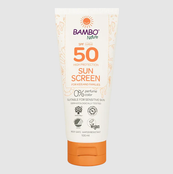 Bambo Nature Sunscreen SPF50 100ml | Baby Sunscreen | UVA/UVB Protection, Water-Resistant & Safe for Sensitive Skin