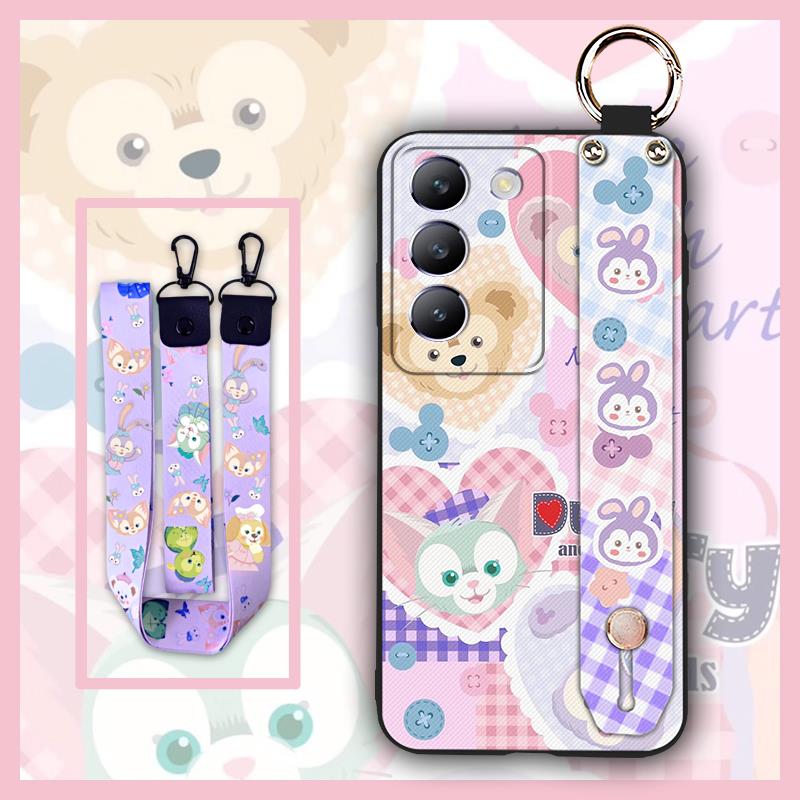 Silicone Lanyard Phone Case For VIVO Y100 5G Indonesia/Y200E 5G Shockproof Kickstand Cute protective Soft case Durable