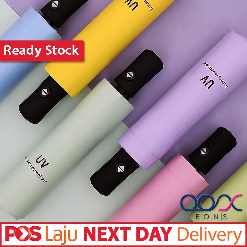 WIND RESISTANT Portable Compact Water One Click Auto Open Close Collapsible 8 Bone Ribs Anti UV Umbrella