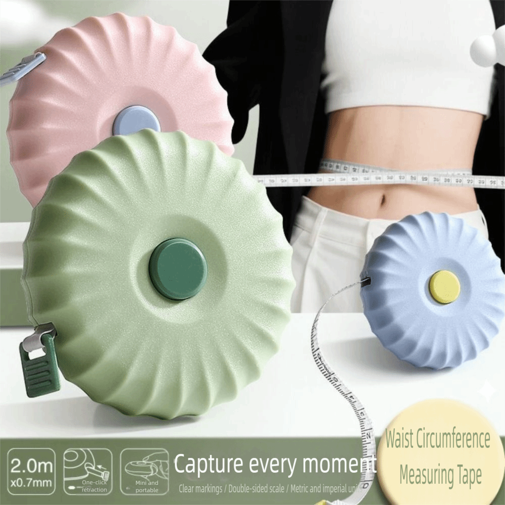 Cute Mini 2M Tape Measure Multifunctional One Click Rebound Soft Leather Ruler Body Measurements Home Office Use
