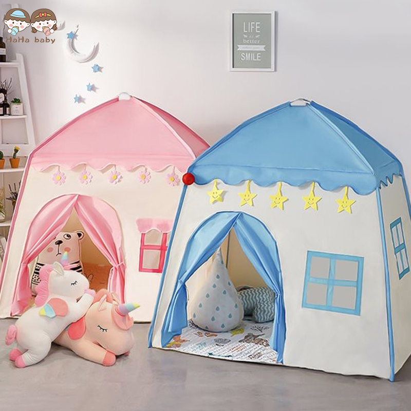 Kids Castle Tent - Indoor/Outdoor Game House, Portable Folding Dream Play Tent for Girls and Boys with Carry Bag (Without Cotton Ball Lamp)