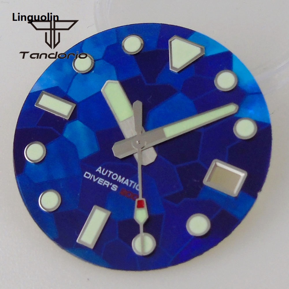 Linguolin 6 Automatic movement: 35 NH, 39 mm, pearl green luminous, 2 female High Quality dials, dials, date window, hands set, suitable for NH