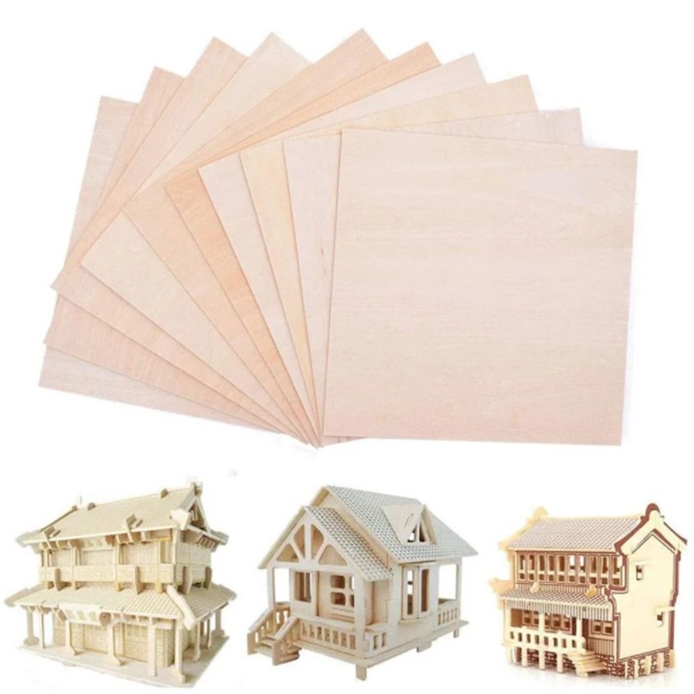 5pcs DIY Craft Rectangle Wood Sheet Natural Unfinished Blank Solid Wood Piece Art Ornament Handmade Material Home Decor