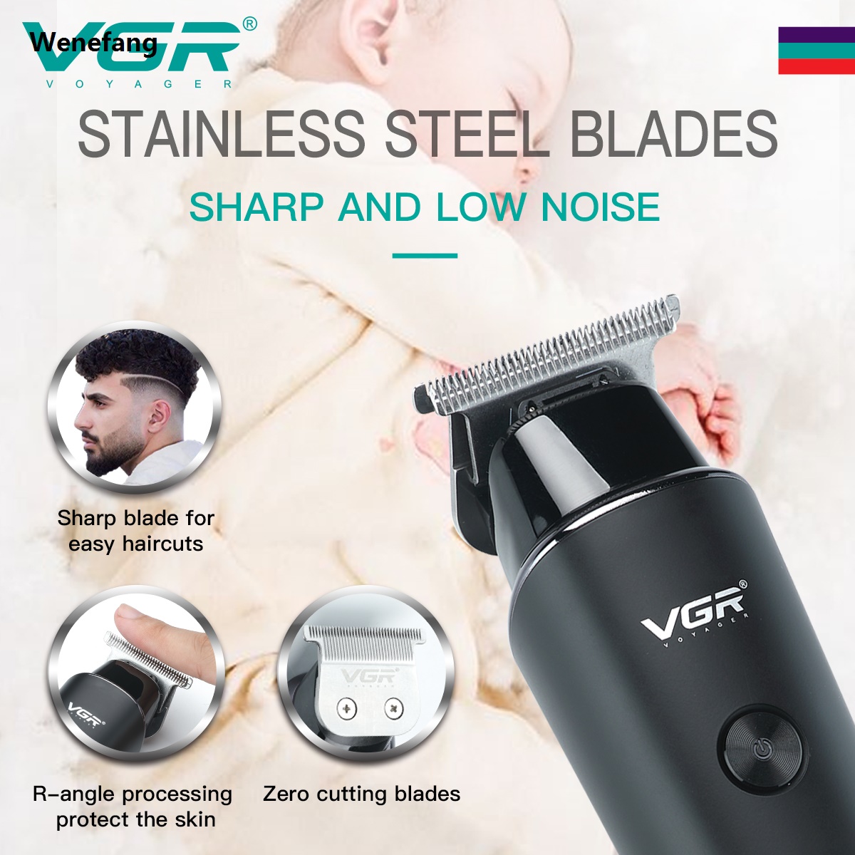 Wenefang VGR Hair Trimmer Professional Electric Trimmers Profesional Hair Clipper Rechargeable LED Display V 937