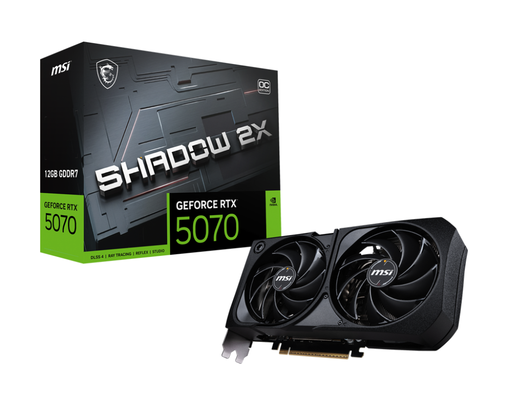 MSI RTX 5070 12G SHADOW 2X OC Graphics Card (12GB GDDR7 | 2557 MHz Core Clocks | Dual FAN)