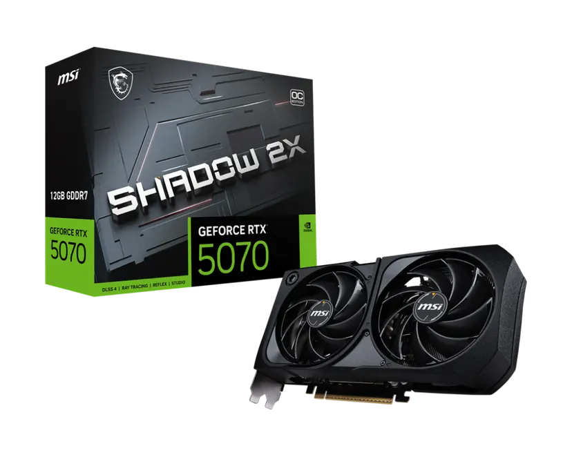 MSI RTX 5070 12G SHADOW 2X OC Graphics Card (12GB GDDR7 | 2557 MHz Core Clocks | Dual FAN)