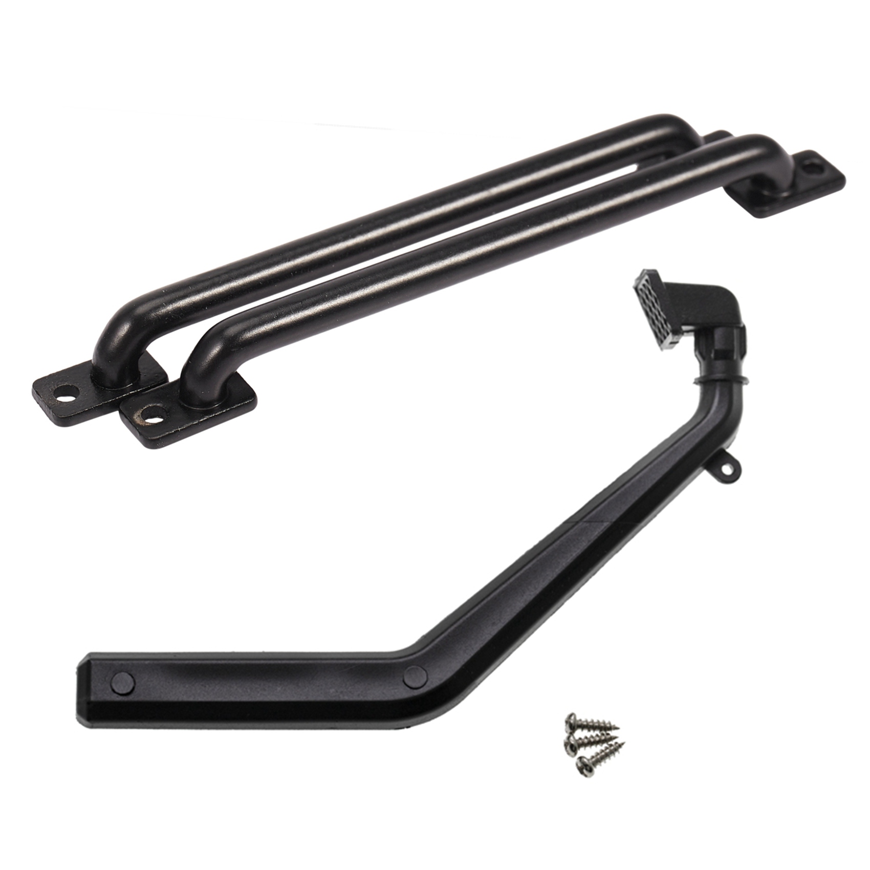 NAMUNY 2 Set RC Car Part: 1 Set Metal Body Shell Handrail & 1 Set Lastic Snorkel Exhaust Pipe