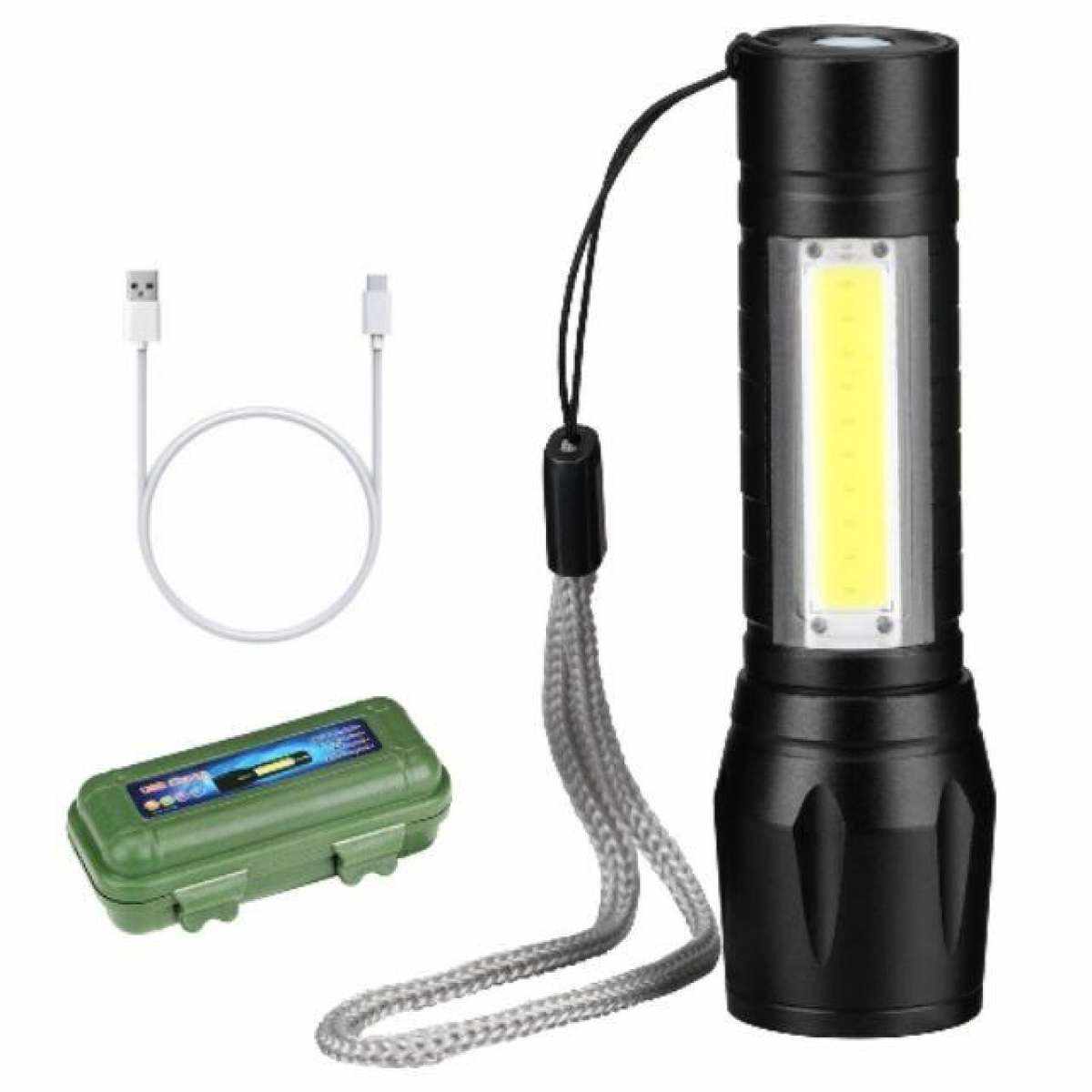 XPE+Police Cree Mini LED Built-in Battery Flashlight Rechargeable Waterproof USB Charge