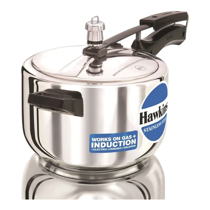 Hawkins Stainless Steel Induction Compatible Pressure Cooker, 4 Litre, Silver (HSS40)