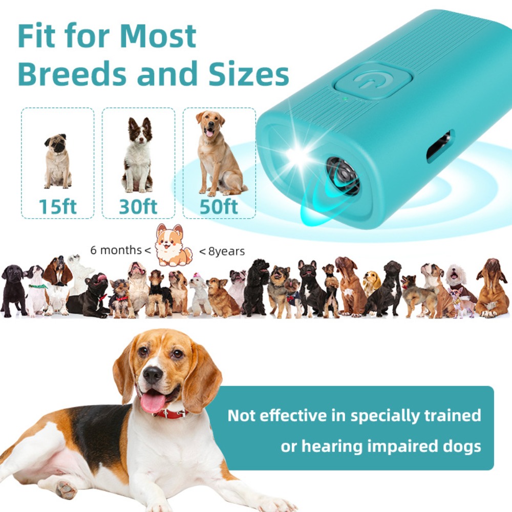 Portable Handheld Ultrasonic Dog Luminous ​​Rechargeable Dog Repeller Mini Remote Control Training Bark Stopper Outdoor