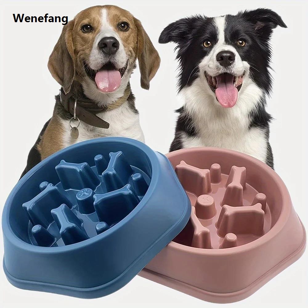 Wenefang Dog Slow Feeder Non-choking Pet Bowl Anti Slip and Large Capacity Luxury for Dog and Cat Anxiety Relief Slow Food Feeding Pet Supply