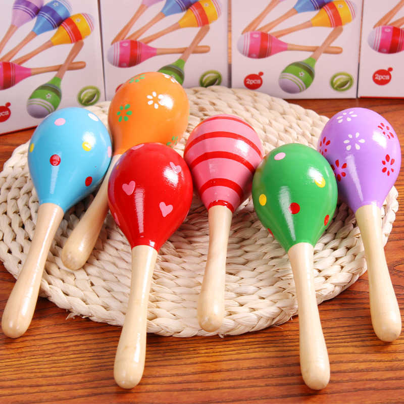 Wooden Maracas Orff Percussion Instrument Children's Kindergarten Baby Musical Instrument Toy Early Education Teaching Aid Maracas