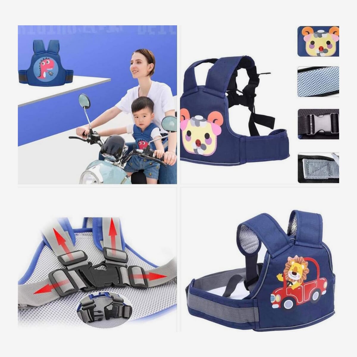 Multicolor Child Safety Belt for Bikes & Scooter