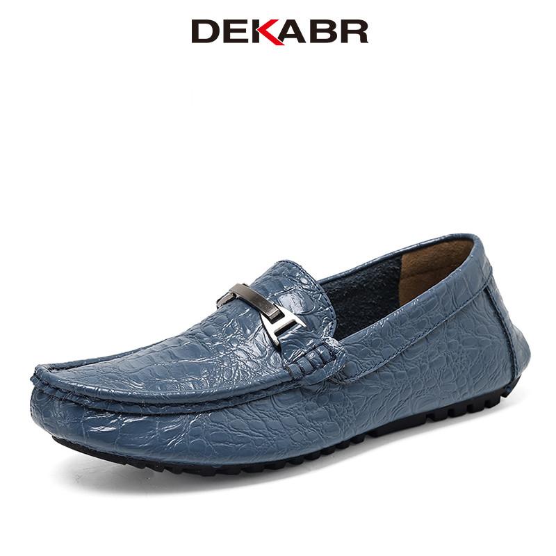 DEKABR 2026 New Design Genuine Hide Casual Men's Loafers Slip-On Breathable Anti-Slip Driving Shoes Large Size 38-48