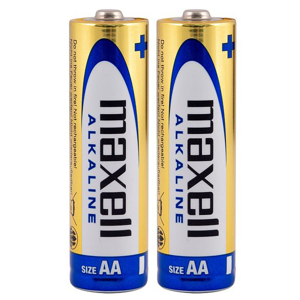 Maxell Alkaline AA Sized Long Lasting & Reliable 1.5V Battery 2 Pcs (1 Pair) for Toys, Remote Control, Camera, Camera Mic, Wireless Mouse
