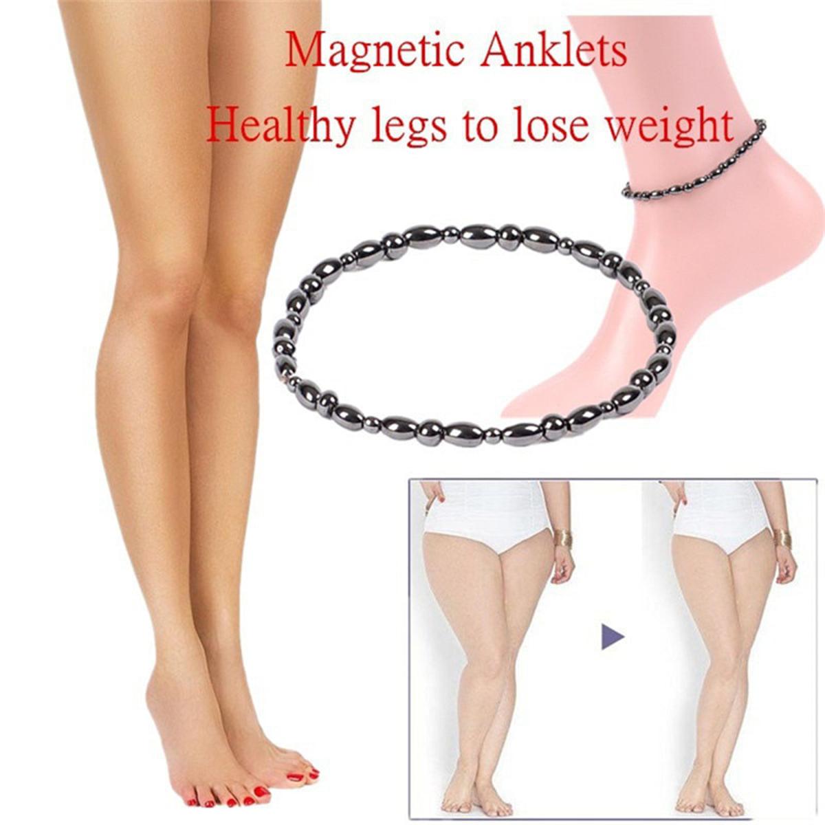 HOT Natural Magnetic Anklet Weight Loss Black Gallstones Stimulate Acupoint Slimming Anti-fat Foot Chain Tool Health Slim Care Gift