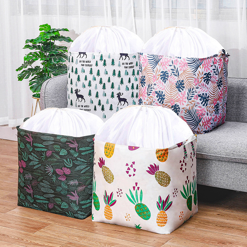 Pack of 2 Quilt, Blanket, Clothe Storage Organizer Non-Woven Bags