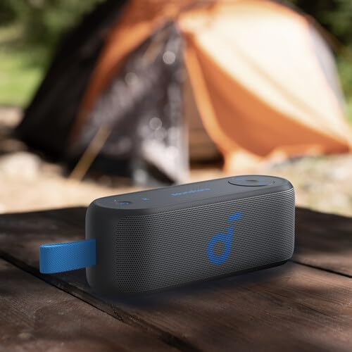 Soundcore Select 3 B2B - Europe ( excluded UK plug ) Black Iteration 1 By Annker , Bluetooth Speaker With Stereo Sound , Pure Titanium Diaphragm Drivers , Party Cast Technology , Bass Up , 24H Playtime, IPX7 Waterproof , Custom EQ , Home , Outdoor , Beach