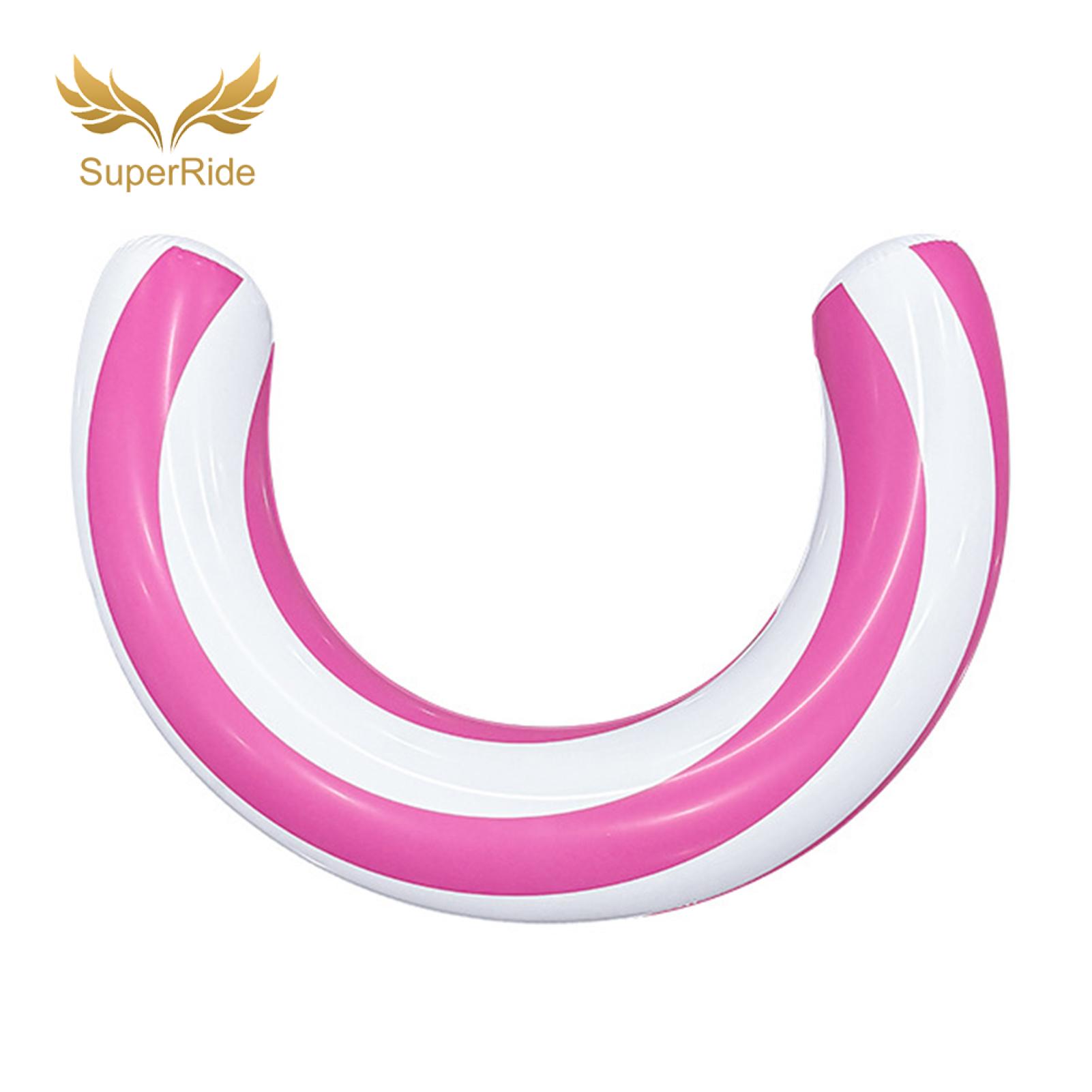SuperRide High Buoyancy Float U-shaped Inflatable Pool Float Thickened Pvc Semicircle Floating Lounge Foldable Swim Tube for Summer Beach Lake