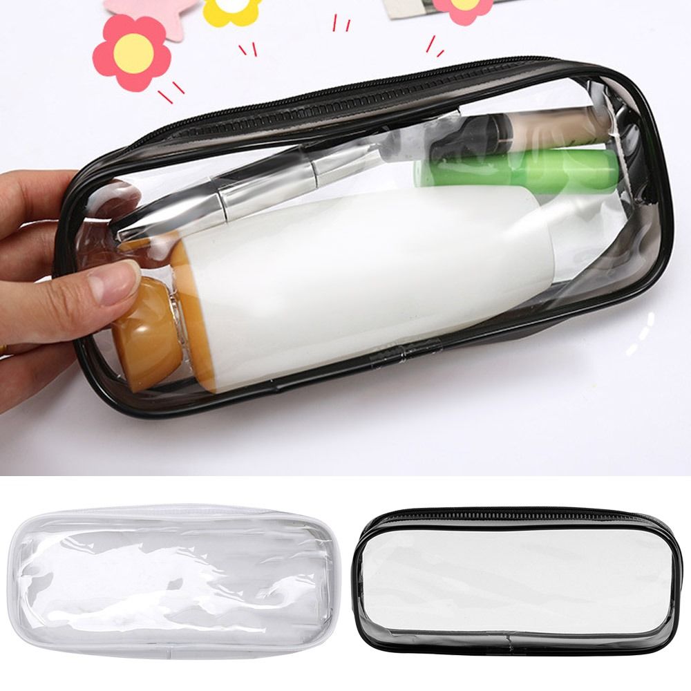 Portable PVC Creative Large Capacity Pencil Bag School Stationery Supplies Simple Stationery Bag Pencil Storage Bag