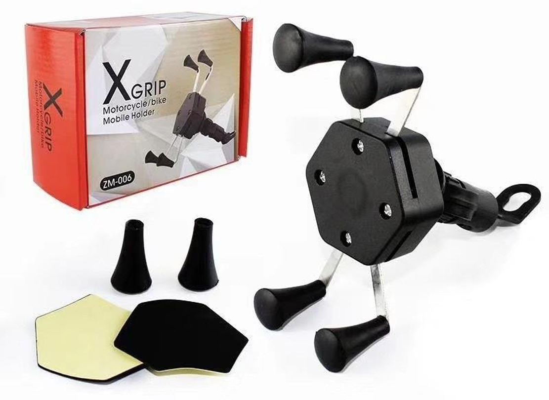 X-Grip Fast Bike Mobile Charger & Phone Holder Verson 2 Universal for Scooty And Motor Cycles